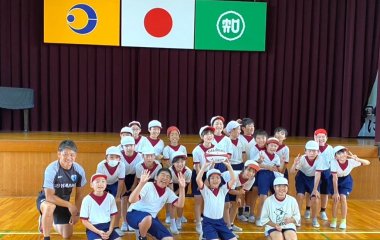 普及No.34【REVSキャラバン】湖西市立知波田小学校にてタグラグビー教室を実施いたしました