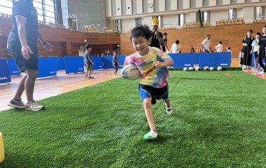 【ホストエリア活動】第20回市民スポーツ交流フェスティバルでラグビー体験を実施いたしました